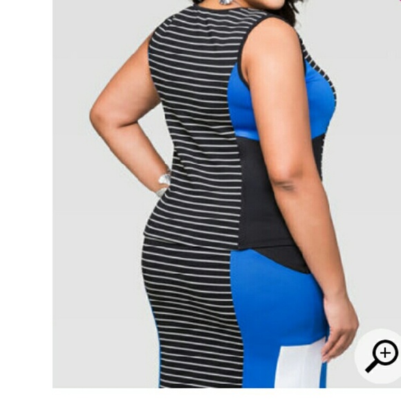 Center Striped Tube Crop Top Skirt Set - Picture 2 of 2