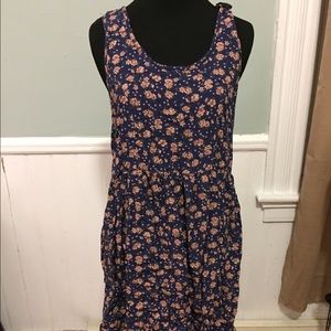 Navy & flower short dress or tunic