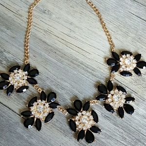 Black Rhinestone Statement Necklace