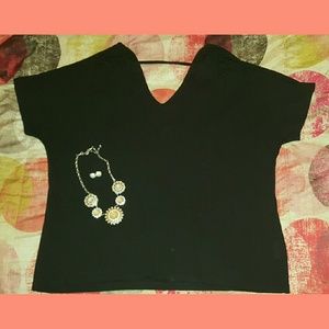 Black V Neck/Back Shirt