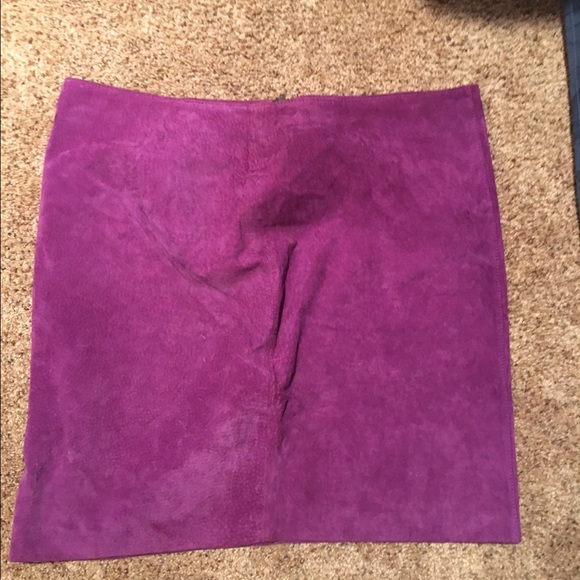 Suede mini skirt