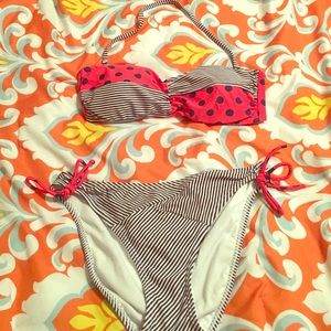 Striped and Polka Dotted Bathing suit!