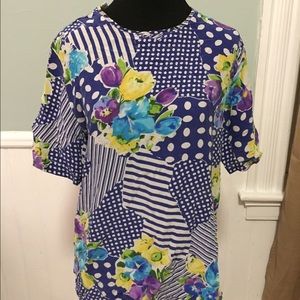Silk floral and polka-for blouse