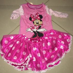 Tutu and Minnie Mouse long sleeve top for girls 4T