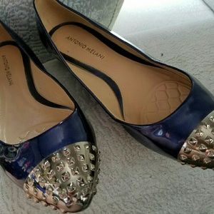 Navy Blue with really cool silver toes