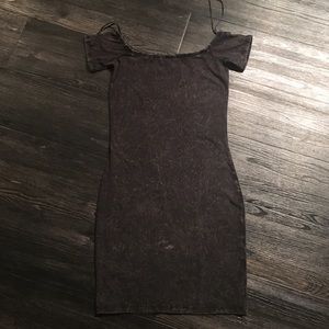 Off the shoulder grey dress