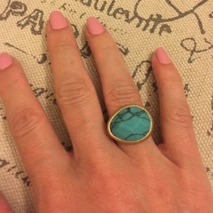Minaret Faceted Turquoise Ring, Size 6