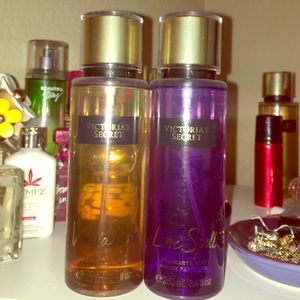 Vanilla Lace & Love Spell fragrance mist.