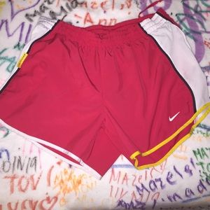 red Nike running shorts size small