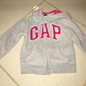 Baby gap logo hoodie in grey and pink 3T
