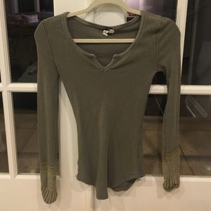 FREE PEOPLE XS army green thermal