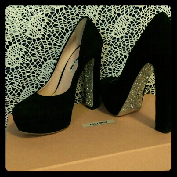 Miu Miu black suede pumps