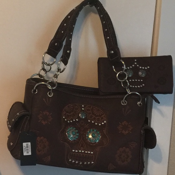 Sugar skull CCW purse set
