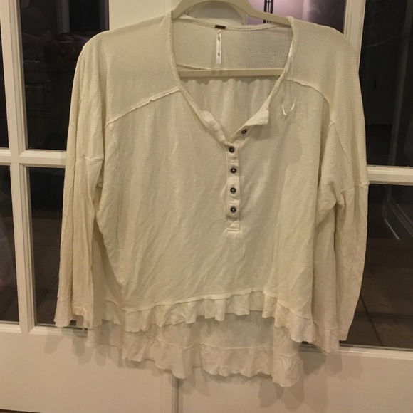 FREE PEOPLE XS cream loose thermal