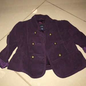 Purple velvet jacket size 3T by baby gap