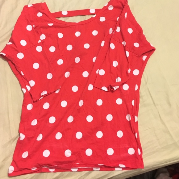 Polka dot mid sleeve shirt