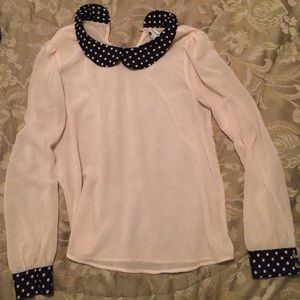 Forever 21 peterpan-collared long sleeve blouse