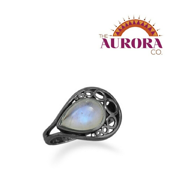 NEW | THE AURORA CO. | Rainbow moonstone ring - Picture 2 of 2