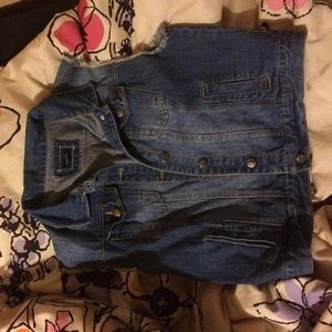 Blue Jean Vest with black lace back