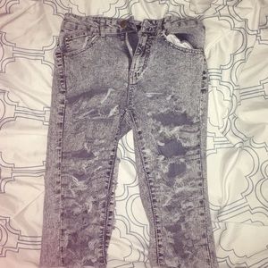 High waisted ripped jeans made by me !!