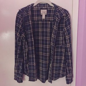 Blue Checkered Grunge Flannel