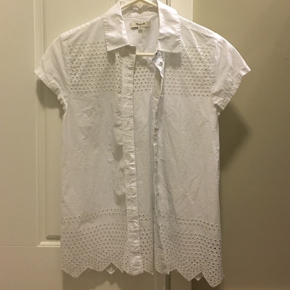 madewell white top with design