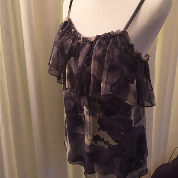 Rebecca Taylor silk black watercolor top-4