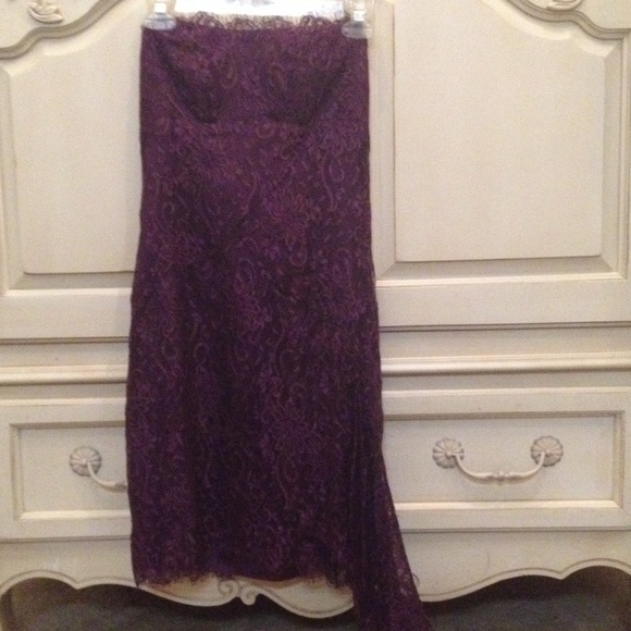 Nicole Miller strapless lace dress