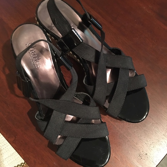 Black & Tan Charles David Wedges