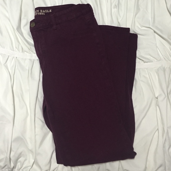 American Eagle Burgundy Jeggings