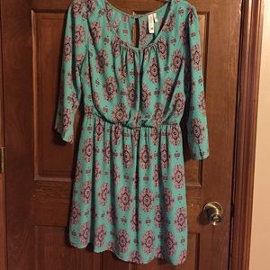 Mint short dress with print