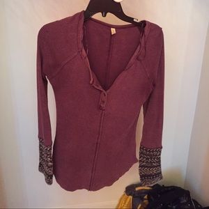 free people long sleeve thermal shirt