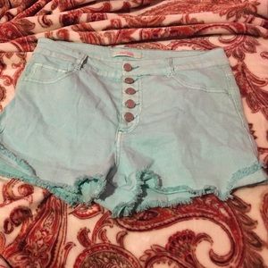 Blue high waisted shorts