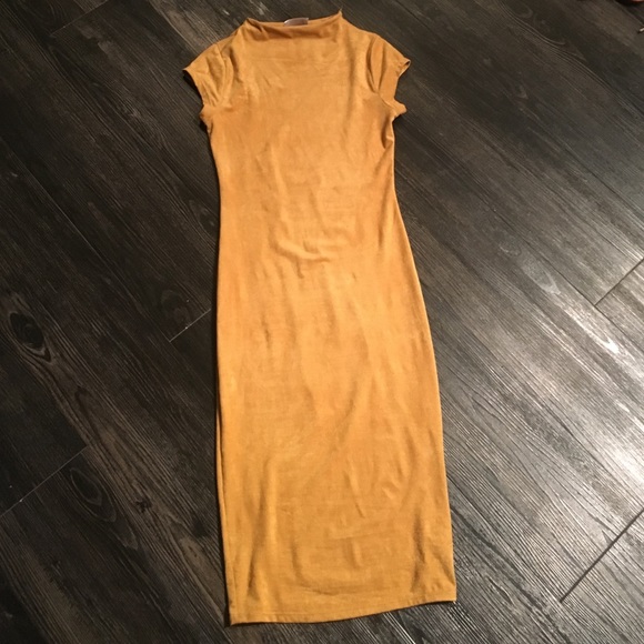 Suede pencil dress