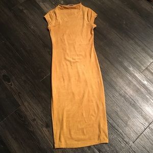 Suede pencil dress