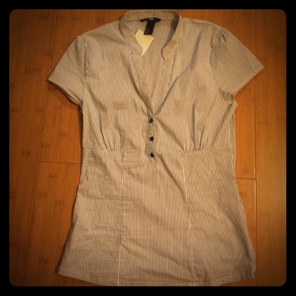 Blue and white striped blouse, H&M size 12