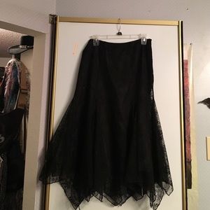 80's Black lace skirt