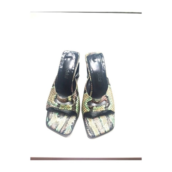Coup de tat multi color snake skin sandals
