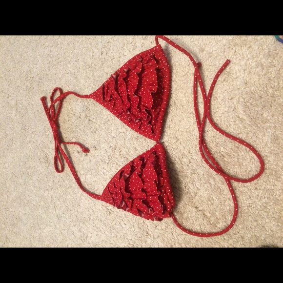 Swimsuit top with ruffles