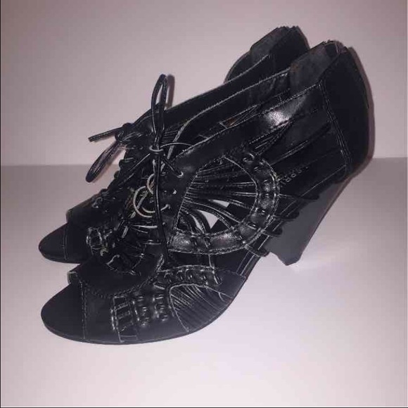 Call It Spring Black Lace Up Pumps