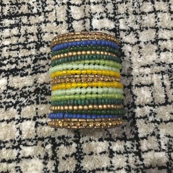 Fun green, gold, and blue bracelet! - Picture 1 of 2