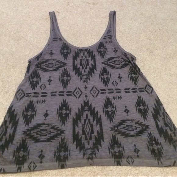 Gray and black Aztec tank top