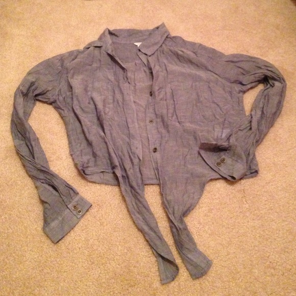 Chambray crop button up