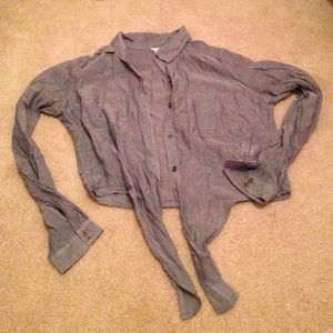 Chambray crop button up