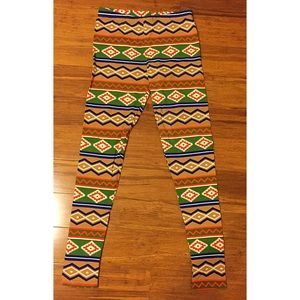Colorful Tribal Pattern Leggings - Small