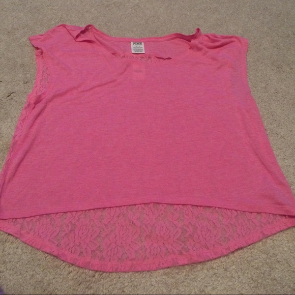 Pink VS lace back shirt