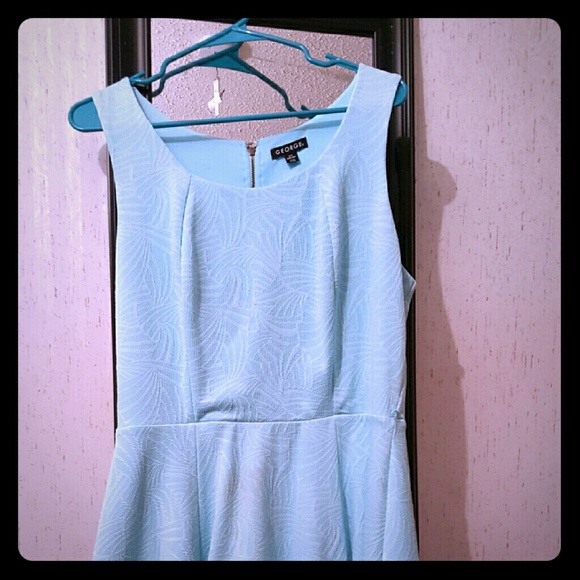 Baby blue knee-length dress