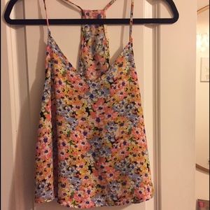 Lush Floral Tank with Open Back