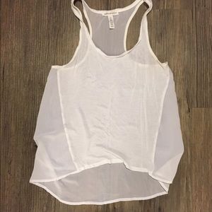 White sheer tank top