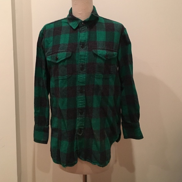 Madewell green flannel shirt